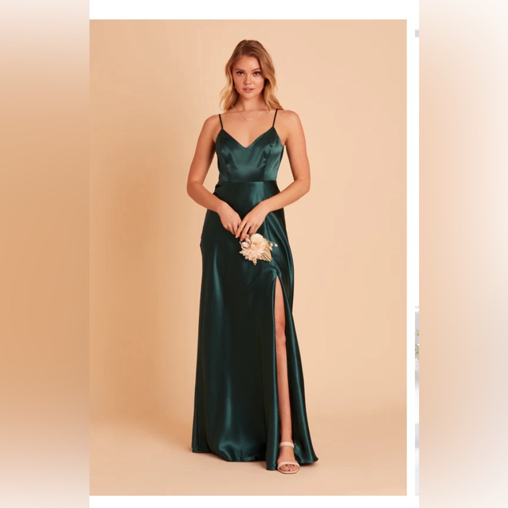 Jay satin emerald dress